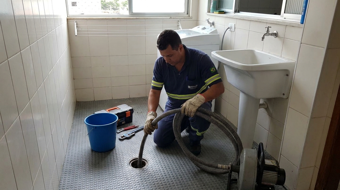 Desobstrução na Cozinha na Cidade Nova, São José do Rio Preto‑SP